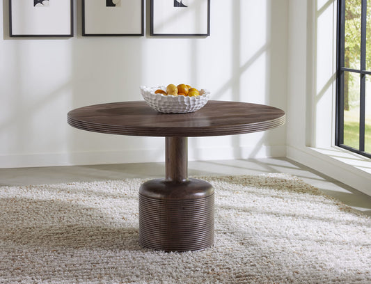 Liyana Solid Wood Round Dining Table in Natural Tan