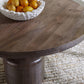 Liyana Solid Wood Round Dining Table in Natural Tan