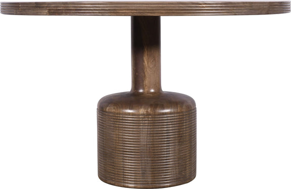 Liyana Solid Wood Round Dining Table in Natural Tan