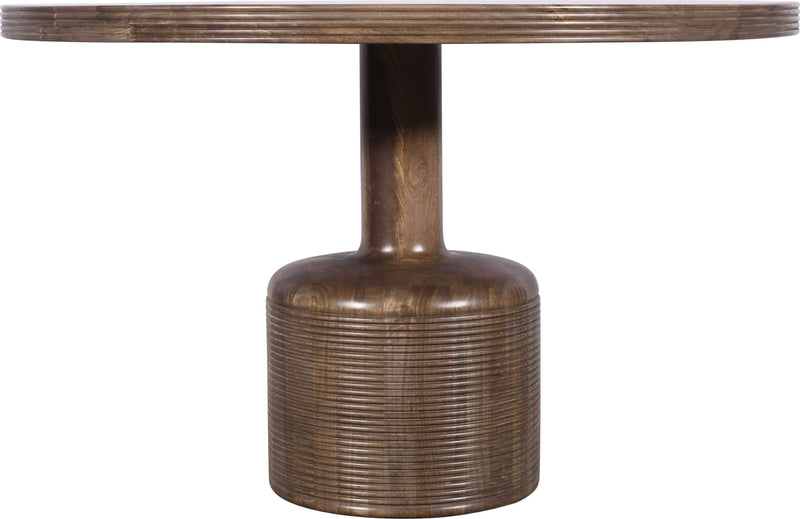 Liyana Solid Wood Round Dining Table in Natural Tan