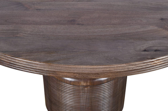 Liyana Solid Wood Round Dining Table in Natural Tan
