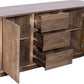 Liyana Solid Wood Three Drawer Two Door Sideboard in Natural Tan
