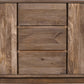 Liyana Solid Wood Three Drawer Two Door Sideboard in Natural Tan