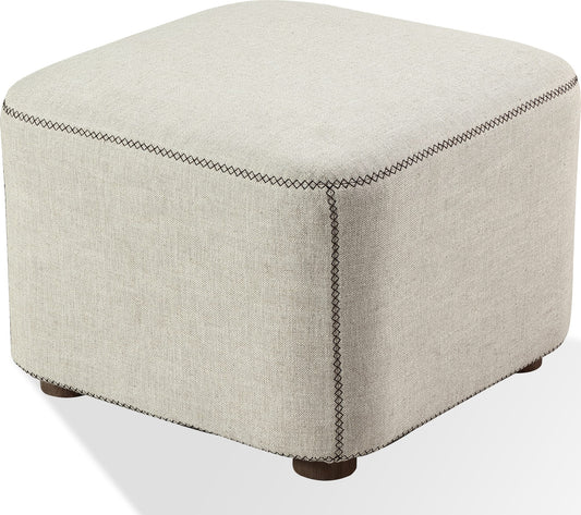 Louis Upholstered Ottoman in Natural Linen (2026)