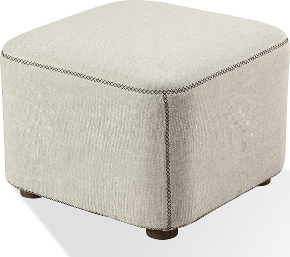 Louis Upholstered Ottoman in Natural Linen (2026)