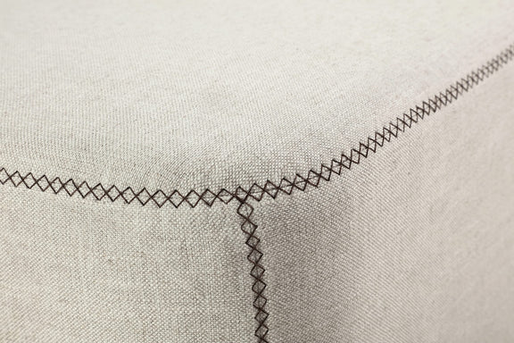 Louis Upholstered Ottoman in Natural Linen (2026)