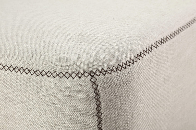 Louis Upholstered Ottoman in Natural Linen (2026)