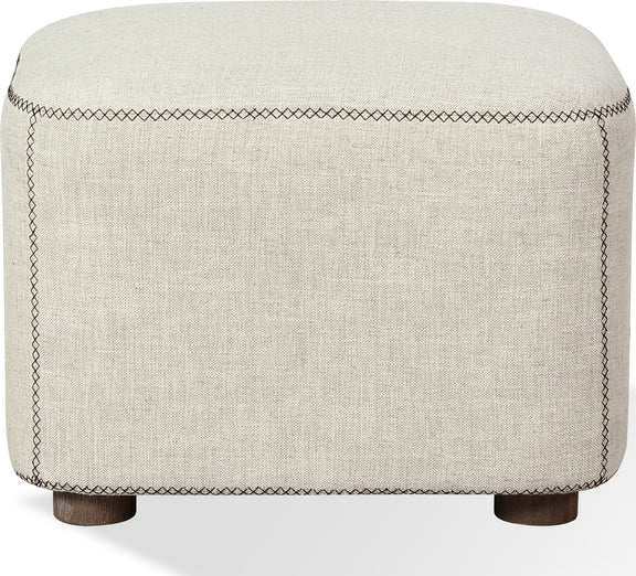 Louis Upholstered Ottoman in Natural Linen (2026)