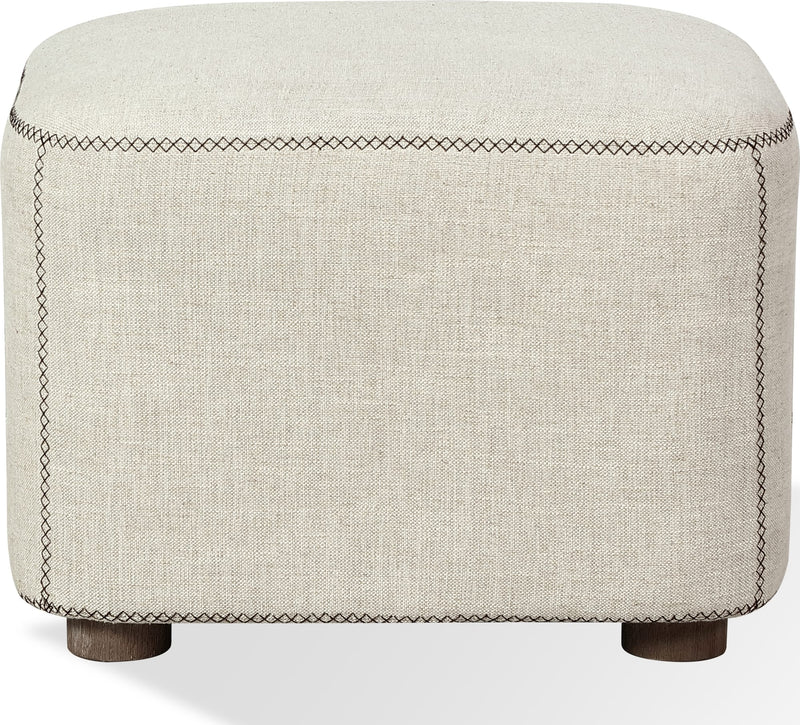 Louis Upholstered Ottoman in Natural Linen (2026)
