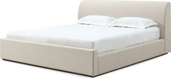 Louis California King-size Upholstered Platform Bed in Natural Linen (2026)
