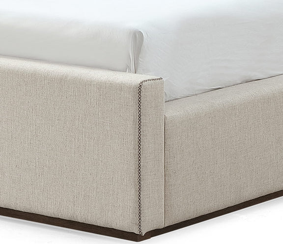 Louis California King-size Upholstered Platform Bed in Natural Linen (2026)