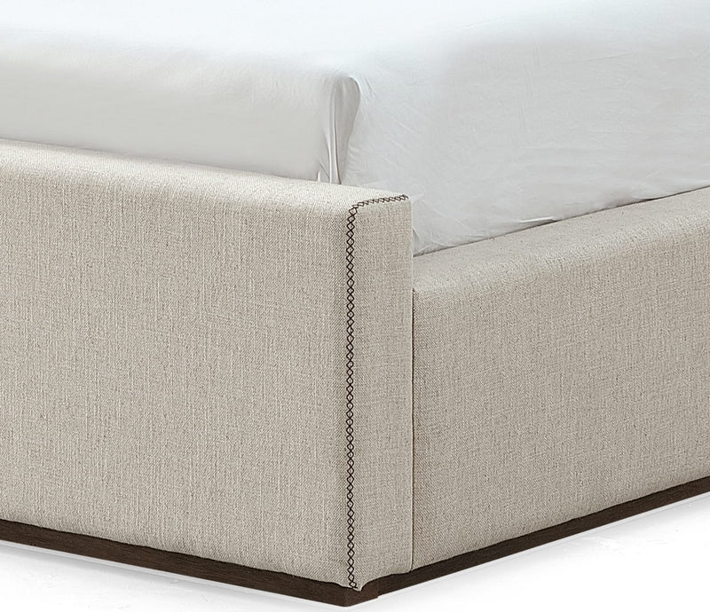 Louis King-size Upholstered Platform Bed in Natural Linen (2026)