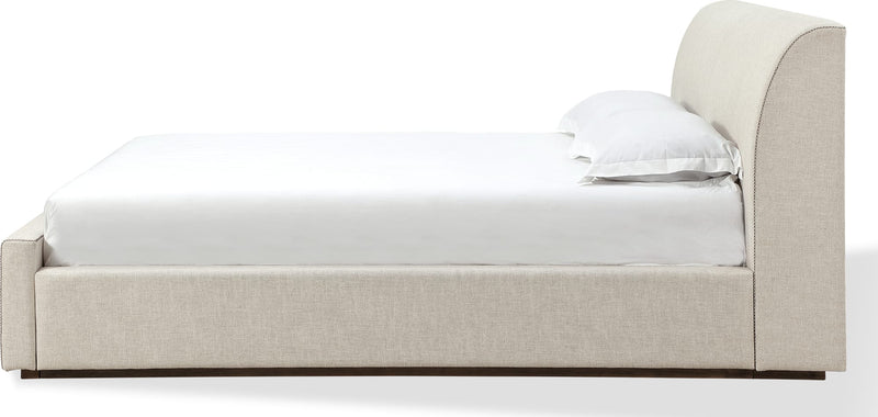 Louis California King-size Upholstered Platform Bed in Natural Linen (2026)