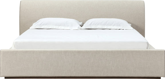 Louis California King-size Upholstered Platform Bed in Natural Linen (2026)