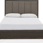 Lucerne King-Size Upholstered Panel Bed in Vintage Coffee