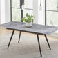 Lucia Extendable Stone Top Metal Leg Dining Table in Piedra and Black