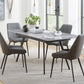 Lucia Extendable Stone Top Metal Leg Dining Table in Piedra and Black