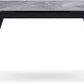 Lucia Extendable Stone Top Metal Leg Dining Table in Piedra and Black