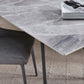 Lucia Extendable Stone Top Metal Leg Dining Table in Piedra and Black