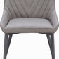 Lucia Metal Leg Upholstered Dining Chair in Anchor Gray Synthetic Leather and Gunmetal