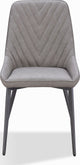 Lucia Metal Leg Upholstered Dining Chair in Anchor Gray Synthetic Leather and Gunmetal