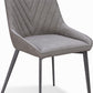 Lucia Metal Leg Upholstered Dining Chair in Anchor Gray Synthetic Leather and Gunmetal