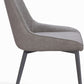 Lucia Metal Leg Upholstered Dining Chair in Anchor Gray Synthetic Leather and Gunmetal