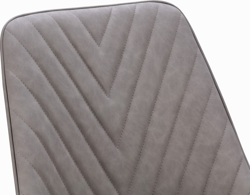 Lucia Metal Leg Upholstered Dining Chair in Anchor Gray Synthetic Leather and Gunmetal