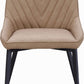 Lucia Metal Leg Upholstered Dining Chair in Honey Synthetic Leather