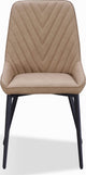 Lucia Metal Leg Upholstered Dining Chair in Honey Synthetic Leather