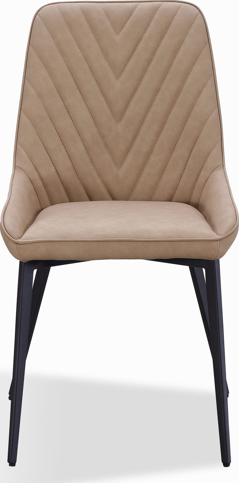 Lucia Metal Leg Upholstered Dining Chair in Honey Synthetic Leather