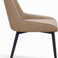 Lucia Metal Leg Upholstered Dining Chair in Honey Synthetic Leather