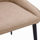 Lucia Metal Leg Upholstered Dining Chair in Honey Synthetic Leather