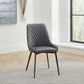 Lucia Upholstered Dining Chair in Charcoal Synthetic Leather and Black Metal