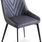 Lucia Upholstered Dining Chair in Charcoal Synthetic Leather and Black Metal