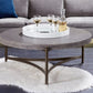 Lyon Round Natural Concrete and Metal Coffee Table