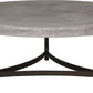 Lyon Round Natural Concrete and Metal Coffee Table