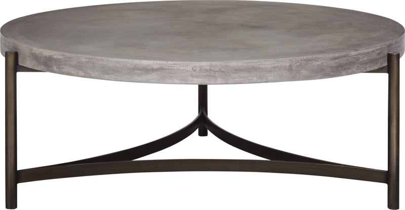 Lyon Round Natural Concrete and Metal Coffee Table