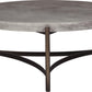 Lyon Round Natural Concrete and Metal Coffee Table