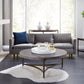 Lyon Round Natural Concrete and Metal Side Table