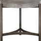 Lyon Round Natural Concrete and Metal Side Table