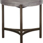 Lyon Round Natural Concrete and Metal Side Table