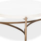 Lyon Round White Concrete and Metal Coffee Table