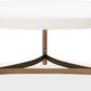 Lyon Round White Concrete and Metal Coffee Table