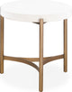 Lyon Round White Concrete and Metal Side Table