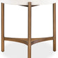 Lyon Round White Concrete and Metal Side Table
