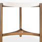 Lyon Round White Concrete and Metal Side Table