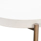 Lyon Round White Concrete and Metal Side Table