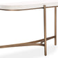 Lyon Semi-circular White Concrete and Metal Console Table