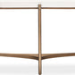 Lyon Semi-circular White Concrete and Metal Console Table